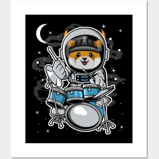 Astronaut Drummer Floki Inu Coin To The Moon Floki Army Crypto Token Cryptocurrency Blockchain Wallet Birthday Gift For Men Women Kids Posters and Art